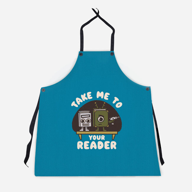 Take Me To Your Reader-Unisex-Kitchen-Apron-Weird & Punderful