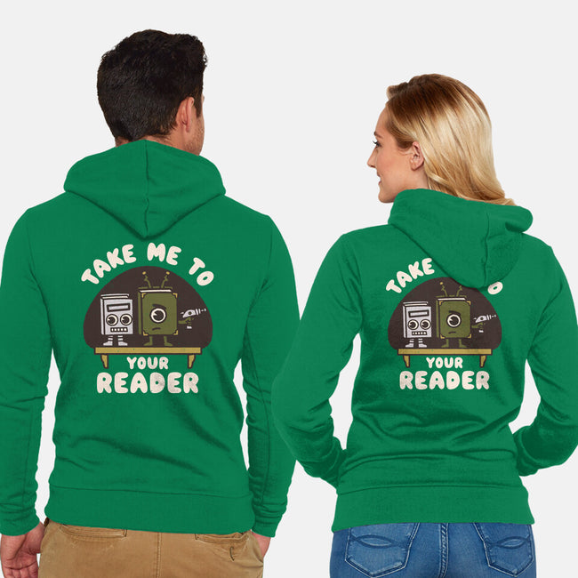 Take Me To Your Reader-Unisex-Zip-Up-Sweatshirt-Weird & Punderful