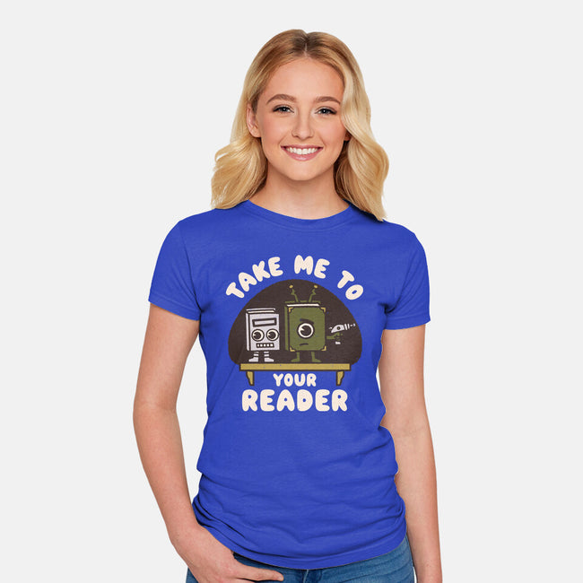 Take Me To Your Reader-Womens-Fitted-Tee-Weird & Punderful