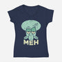 Squid Meh-Womens-V-Neck-Tee-Xentee