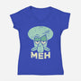 Squid Meh-Womens-V-Neck-Tee-Xentee