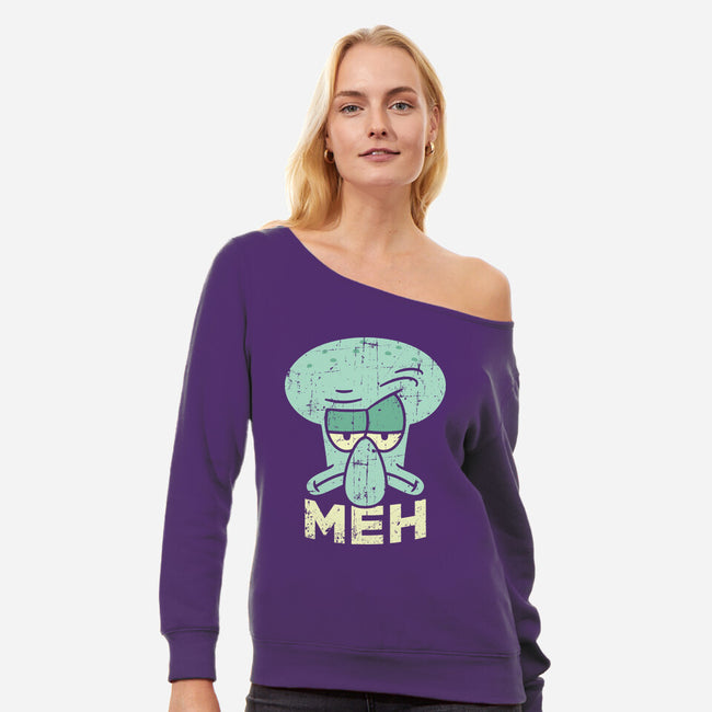 Squid Meh-Womens-Off Shoulder-Sweatshirt-Xentee