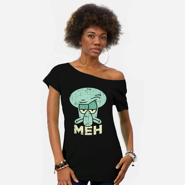 Squid Meh-Womens-Off Shoulder-Tee-Xentee