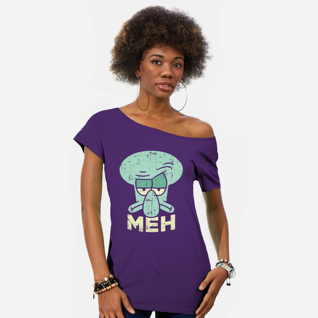 Squid Meh-Womens-Off Shoulder-Tee-Xentee