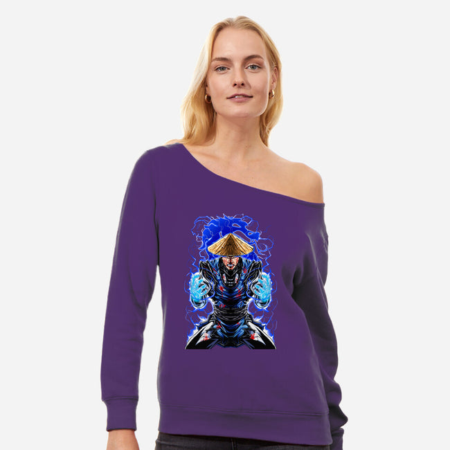 Mortal Fighter 2-Womens-Off Shoulder-Sweatshirt-Conjura Geek