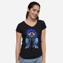 Mortal Fighter 2-Womens-V-Neck-Tee-Conjura Geek