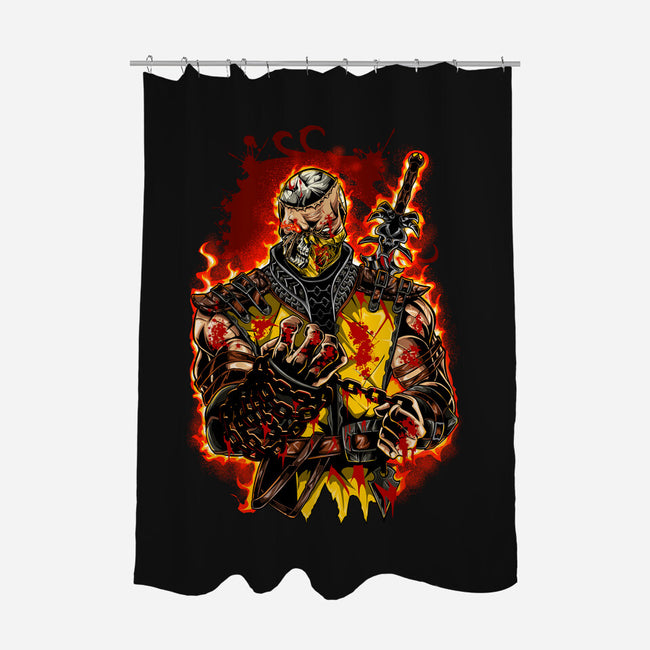 The Mortal Fighter-None-Polyester-Shower Curtain-Conjura Geek