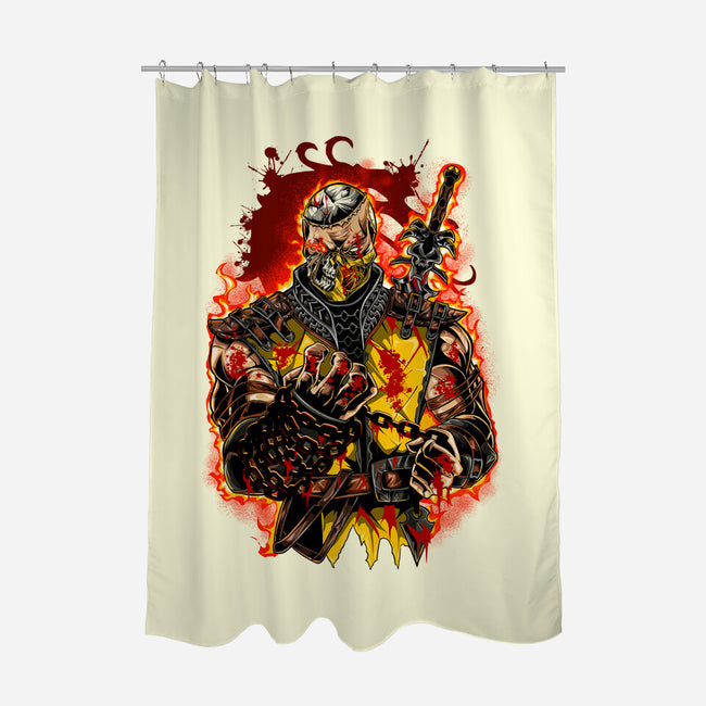 The Mortal Fighter-None-Polyester-Shower Curtain-Conjura Geek