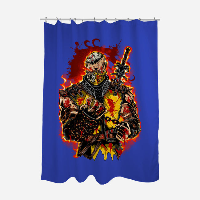 The Mortal Fighter-None-Polyester-Shower Curtain-Conjura Geek