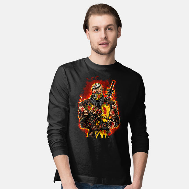 The Mortal Fighter-Mens-Long Sleeved-Tee-Conjura Geek