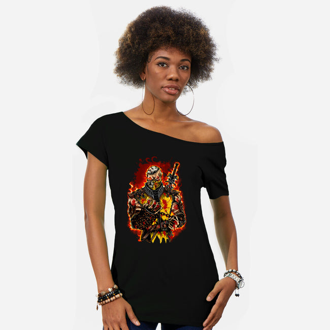 The Mortal Fighter-Womens-Off Shoulder-Tee-Conjura Geek