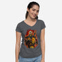 The Mortal Fighter-Womens-V-Neck-Tee-Conjura Geek