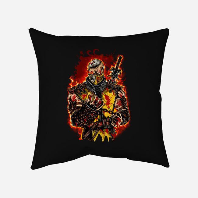 The Mortal Fighter-None-Removable Cover-Throw Pillow-Conjura Geek