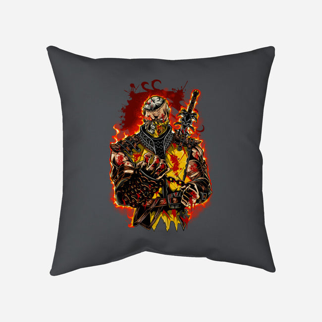 The Mortal Fighter-None-Removable Cover-Throw Pillow-Conjura Geek