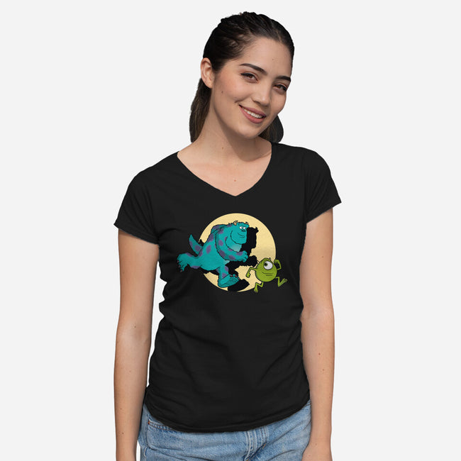 Monsters Adventures-Womens-V-Neck-Tee-jasesa