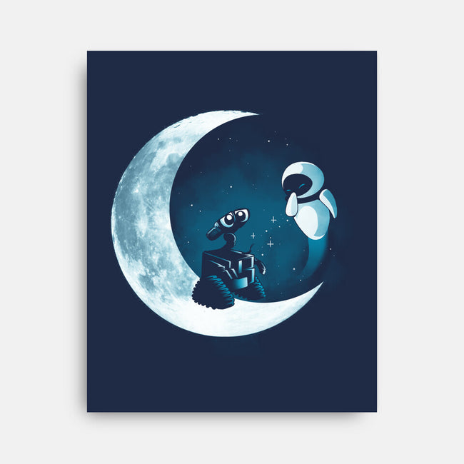 Love Robot Moon-None-Stretched-Canvas-Vallina84