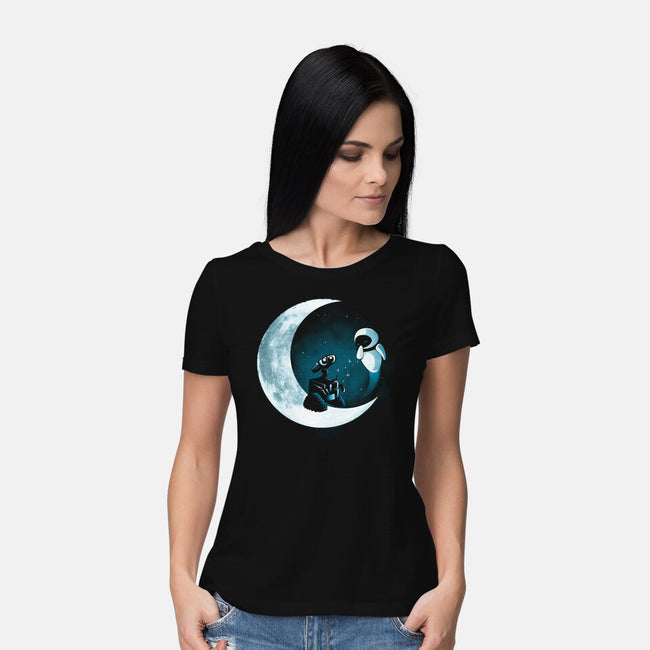 Love Robot Moon-Womens-Basic-Tee-Vallina84