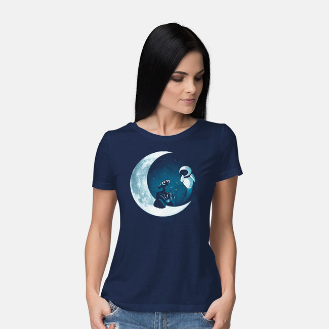 Love Robot Moon-Womens-Basic-Tee-Vallina84