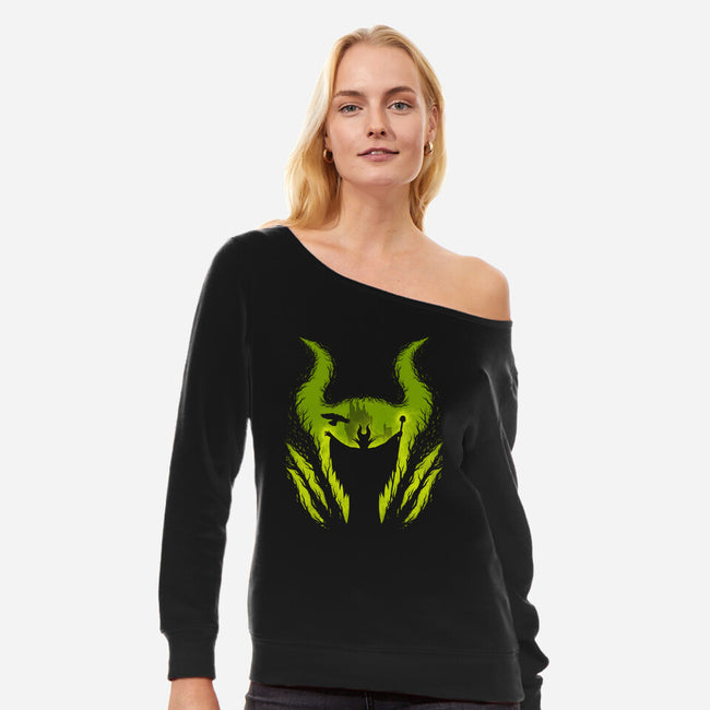 The Evil Fairy-Womens-Off Shoulder-Sweatshirt-pigboom