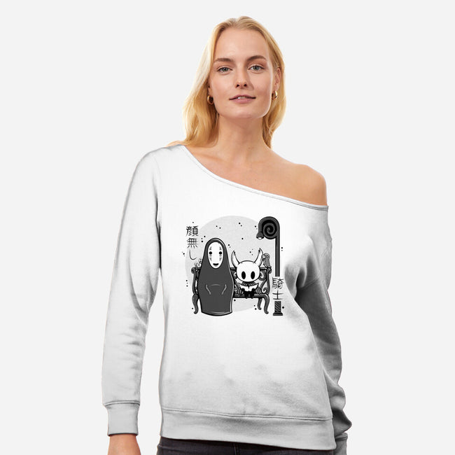 Hollow Face-Womens-Off Shoulder-Sweatshirt-Ca Mask