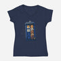 Tardis Cats-Womens-V-Neck-Tee-tobefonseca