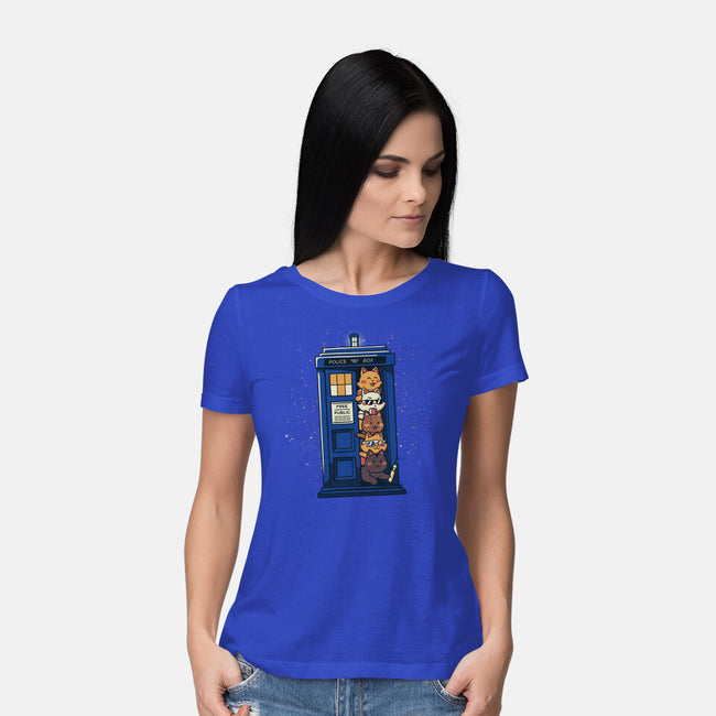 Tardis Cats-Womens-Basic-Tee-tobefonseca