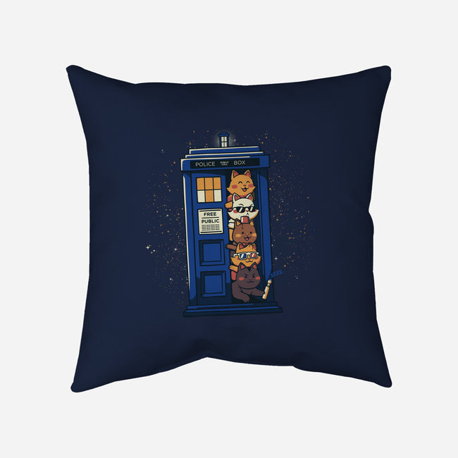 Tardis Cats-None-Removable Cover w Insert-Throw Pillow-tobefonseca