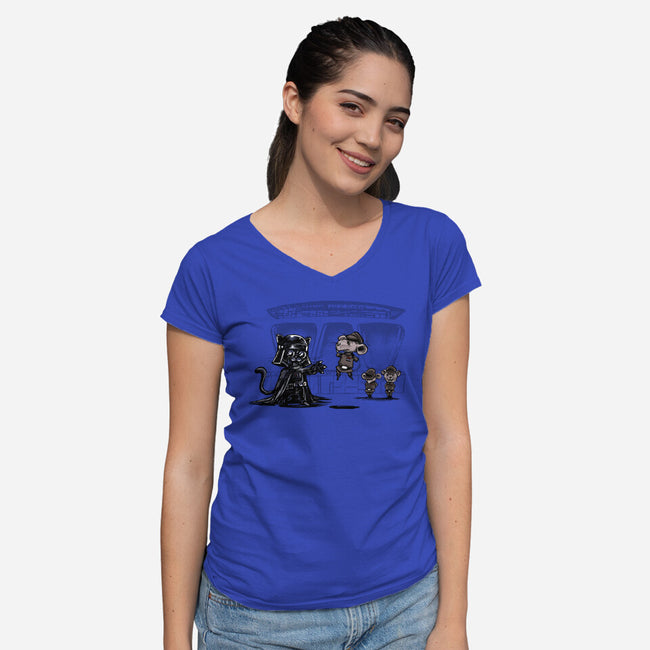 Cat Vader-Womens-V-Neck-Tee-zascanauta