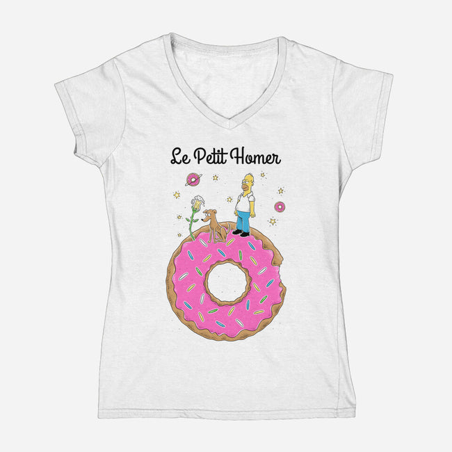 Le Petit Simpsons-Womens-V-Neck-Tee-Umberto Vicente