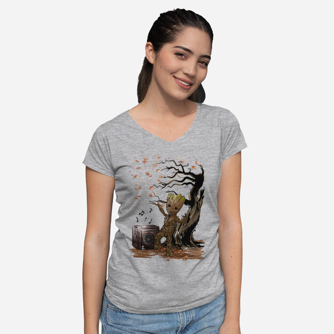 Autumn Dance-Womens-V-Neck-Tee-DrMonekers