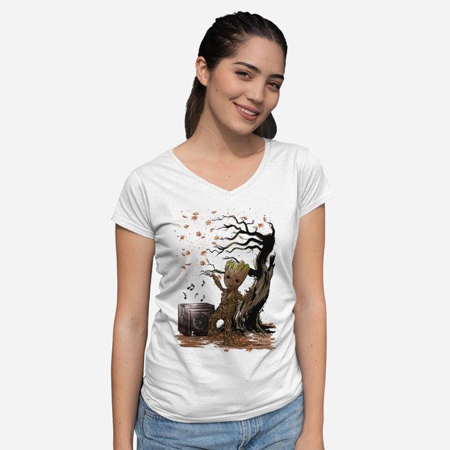 Autumn Dance-Womens-V-Neck-Tee-DrMonekers