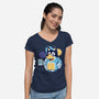 Blue Dad-Womens-V-Neck-Tee-Getsousa!