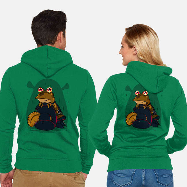 Toad In Boots-Unisex-Zip-Up-Sweatshirt-Raffiti