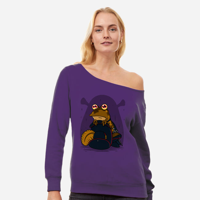 Toad In Boots-Womens-Off Shoulder-Sweatshirt-Raffiti