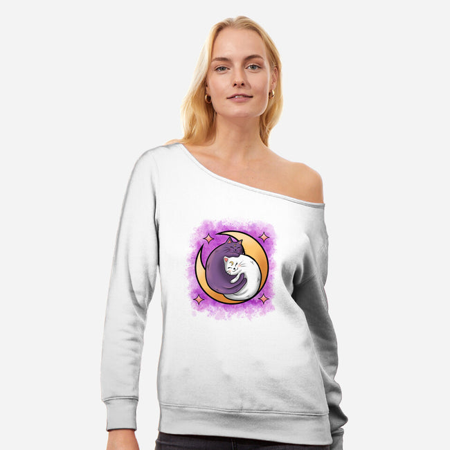 Love In The Moon-Womens-Off Shoulder-Sweatshirt-nickzzarto