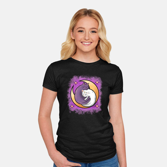 Love In The Moon-Womens-Fitted-Tee-nickzzarto