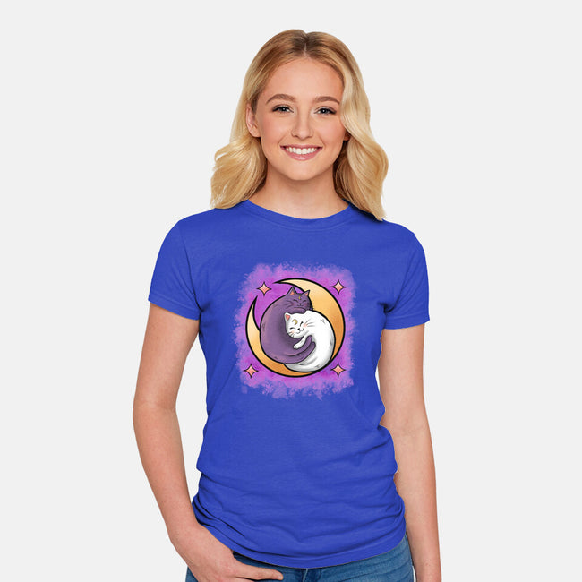 Love In The Moon-Womens-Fitted-Tee-nickzzarto