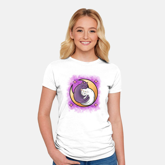 Love In The Moon-Womens-Fitted-Tee-nickzzarto