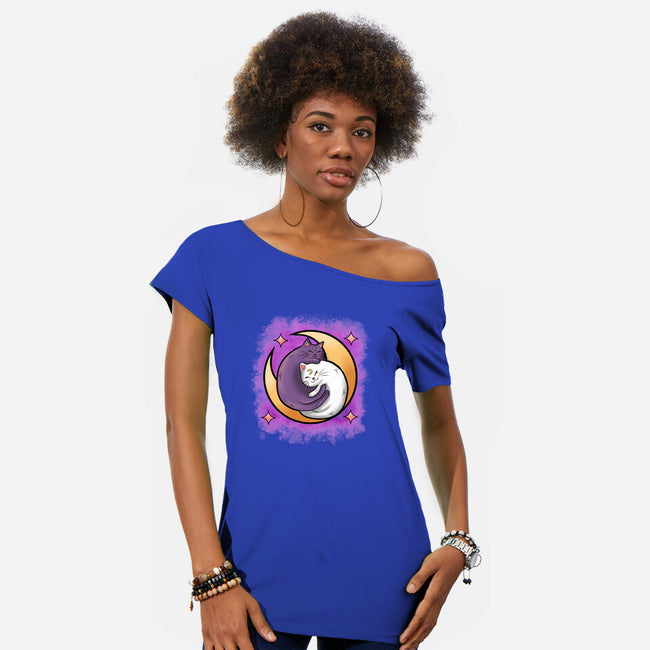 Love In The Moon-Womens-Off Shoulder-Tee-nickzzarto