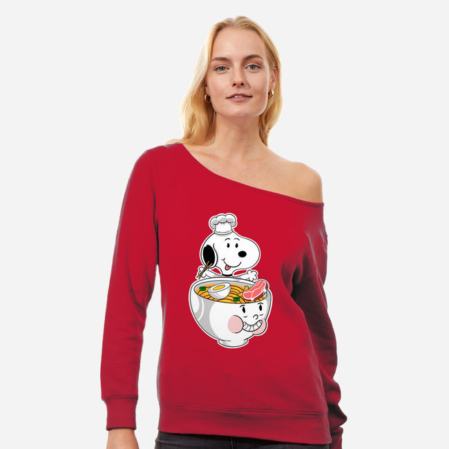 Snoop Ramen-Womens-Off Shoulder-Sweatshirt-Tri haryadi