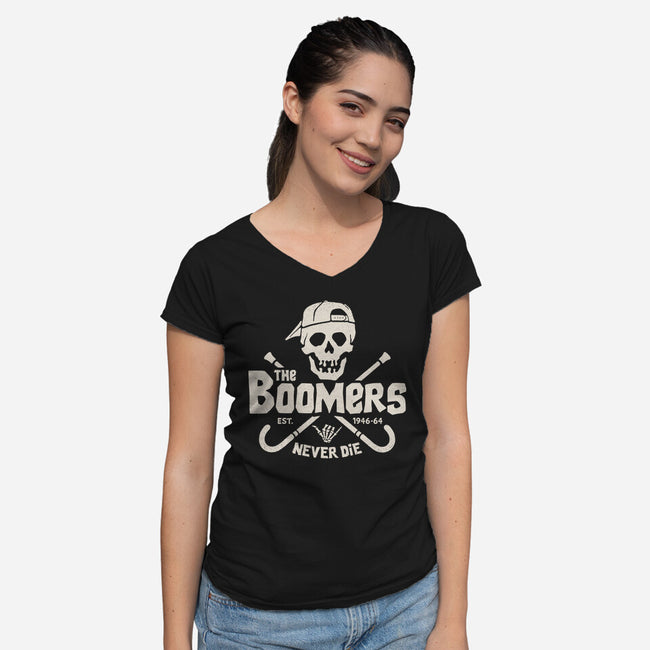 The Boomers-Womens-V-Neck-Tee-Getsousa!