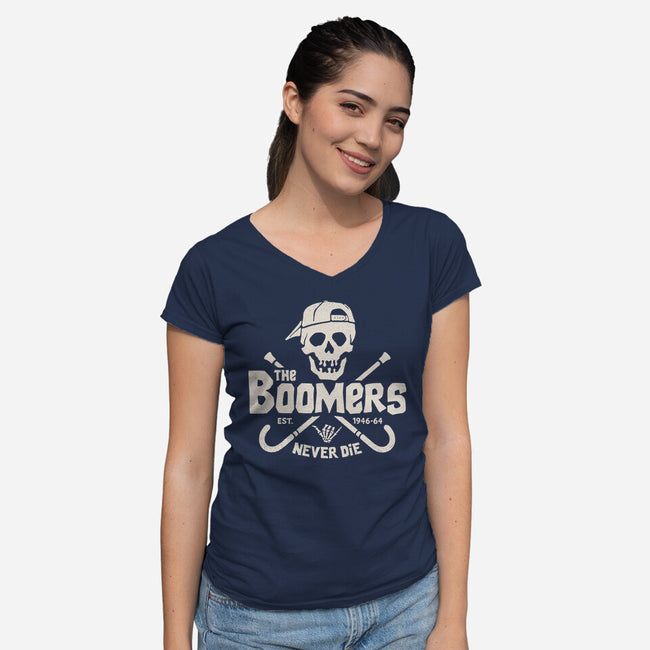 The Boomers-Womens-V-Neck-Tee-Getsousa!