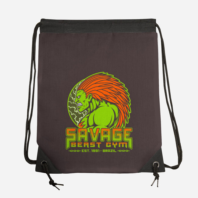 Savage Beast Gym-None-Drawstring-Bag-pigboom