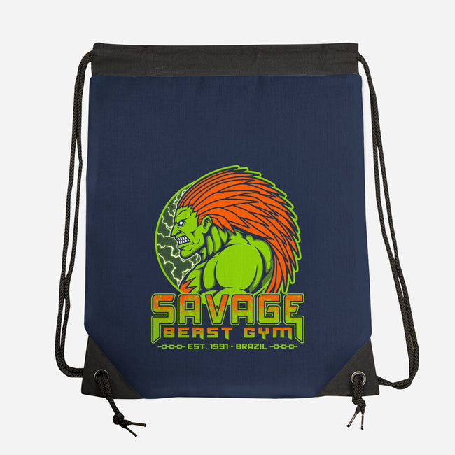 Savage Beast Gym-None-Drawstring-Bag-pigboom