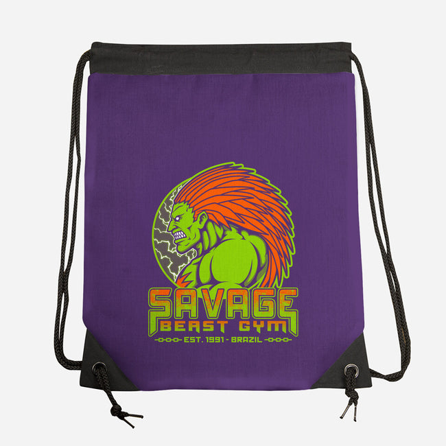 Savage Beast Gym-None-Drawstring-Bag-pigboom