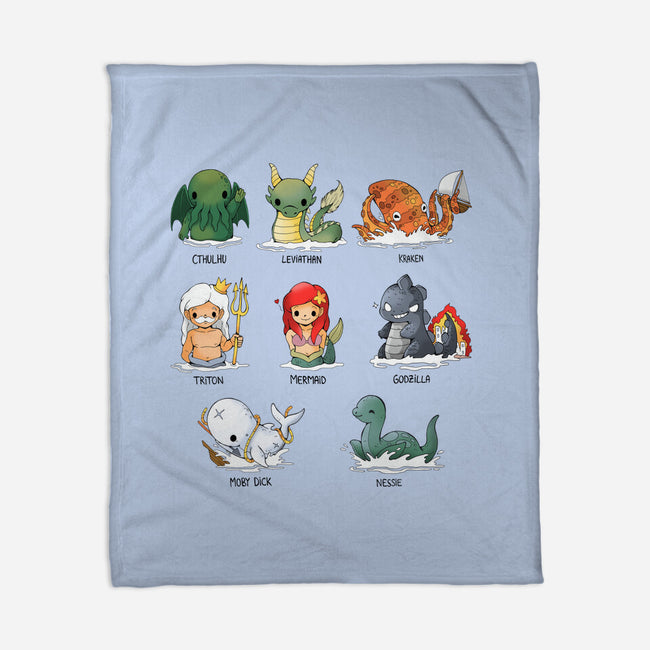 Sea Monsters-None-Fleece-Blanket-Vallina84