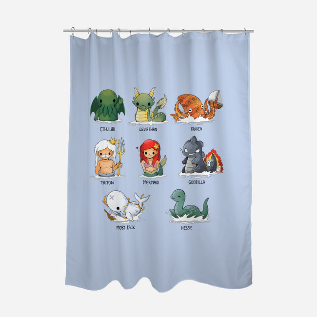 Sea Monsters-None-Polyester-Shower Curtain-Vallina84