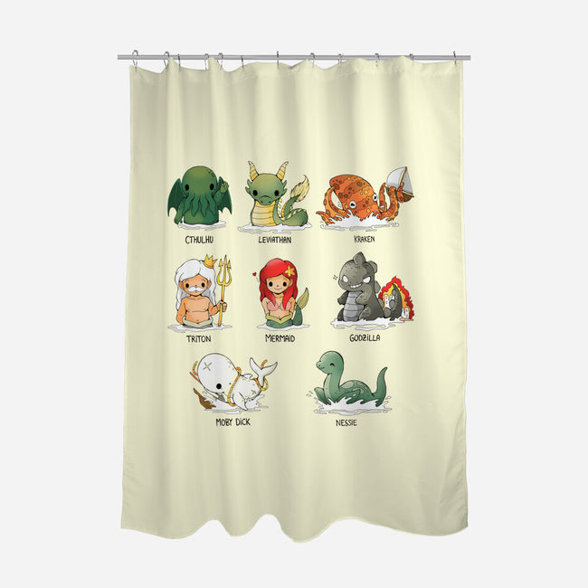 Sea Monsters-None-Polyester-Shower Curtain-Vallina84