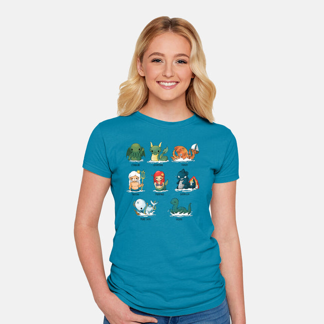 Sea Monsters-Womens-Fitted-Tee-Vallina84