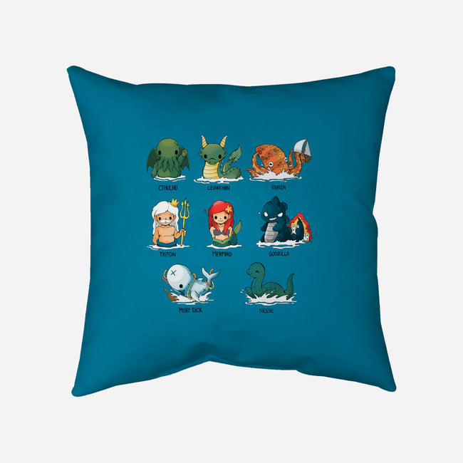 Sea Monsters-None-Non-Removable Cover w Insert-Throw Pillow-Vallina84